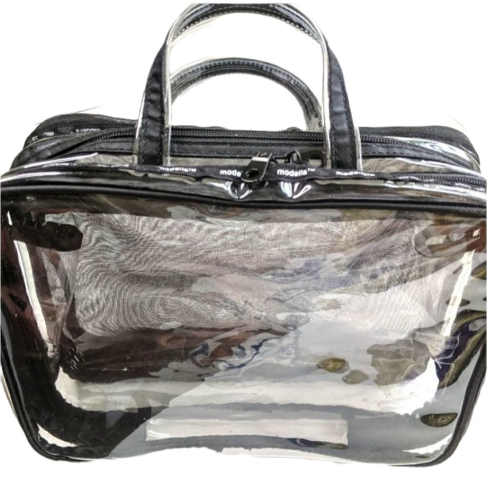Modella Plastic And Black Nylon Mesh Shower Bag